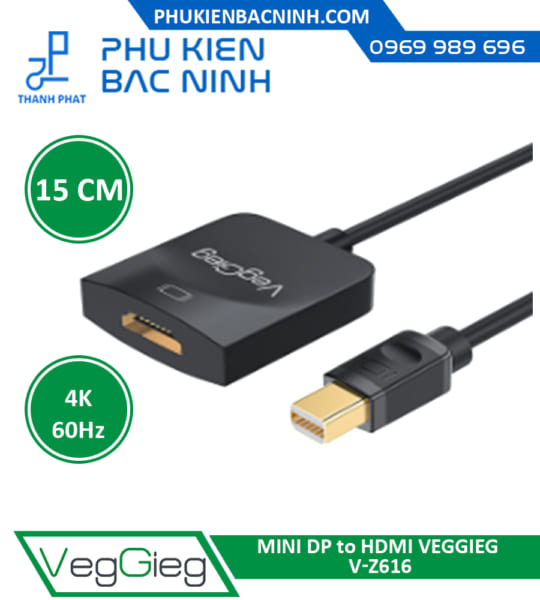 Cáp Chuyển Đổi Tín Hiệu Mini DP sang HDMI VegGieg V-Z616