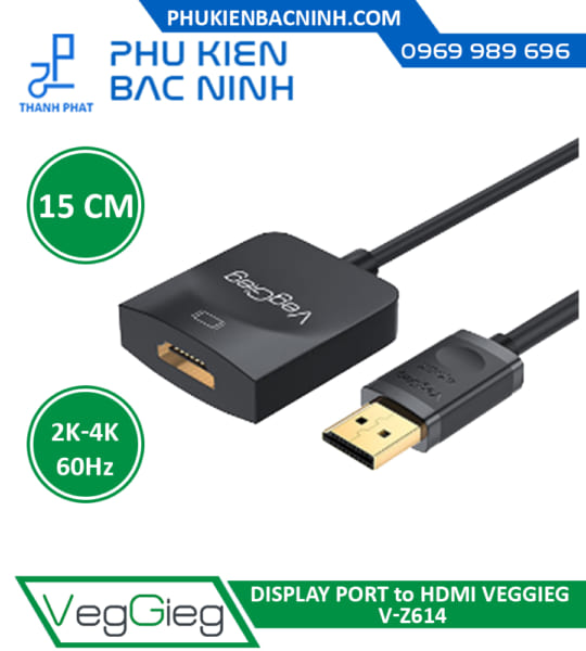 Cáp Chuyển Đổi Tín Hiệu Displayport sang HDMI VegGieg V-Z614