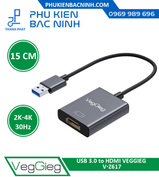 Cáp Chuyển Đổi Tín Hiệu USB 3.0 sang HDMI VegGieg V-Z617