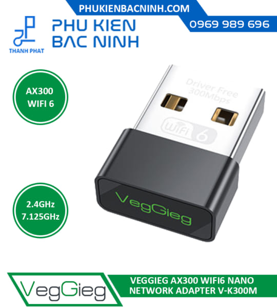 USB Thu Tín Hiệu WiFi 6 VEGGIEG V-K300M