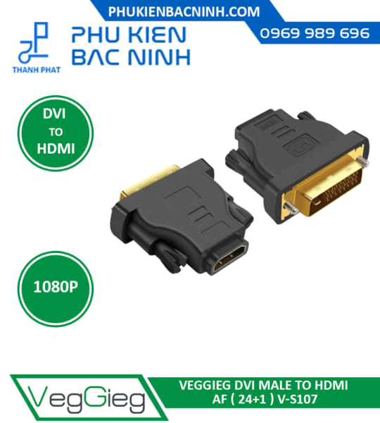 Đầu Chuyển Đổi DVI sang HDMI VEGGIEG V-S107